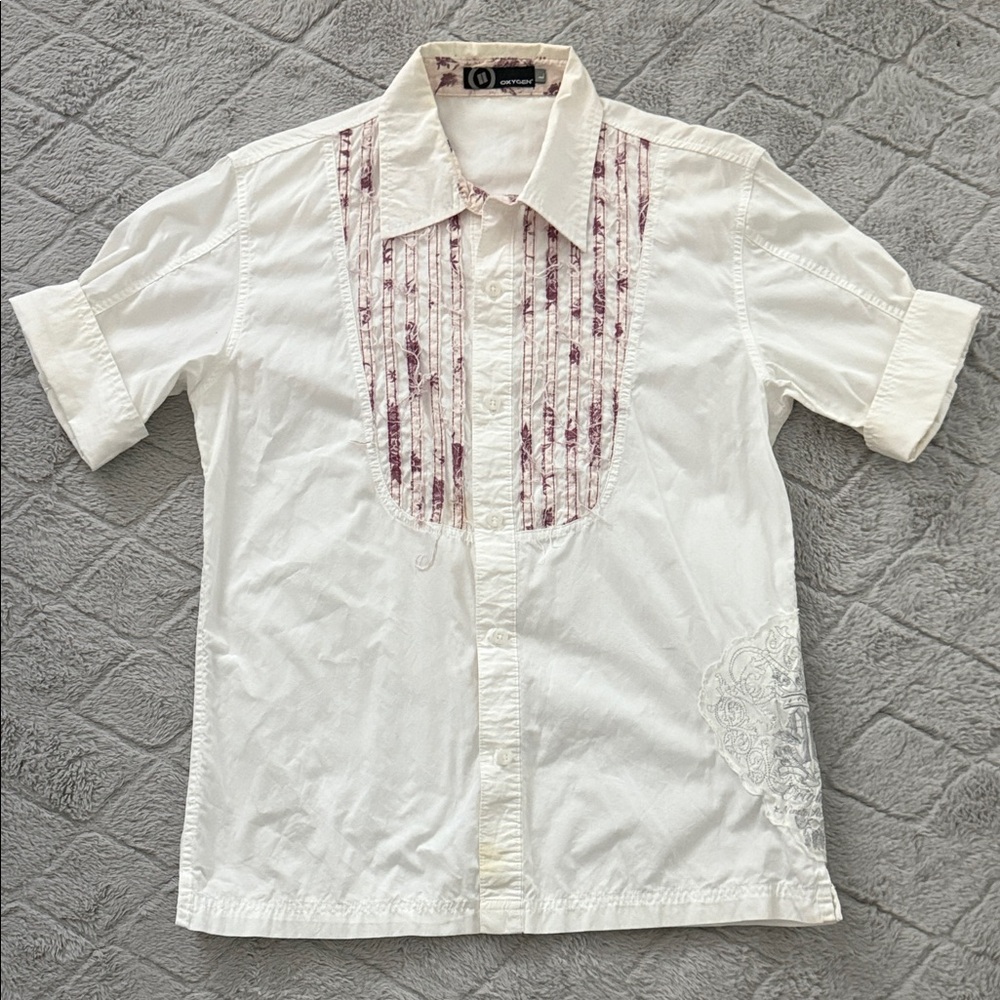 White and Red Men's Shirt